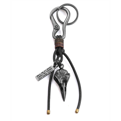 Retro Leather Rope Keychain - Lobster Buckle Pendant - Stylish & Durable Leather Key Ring