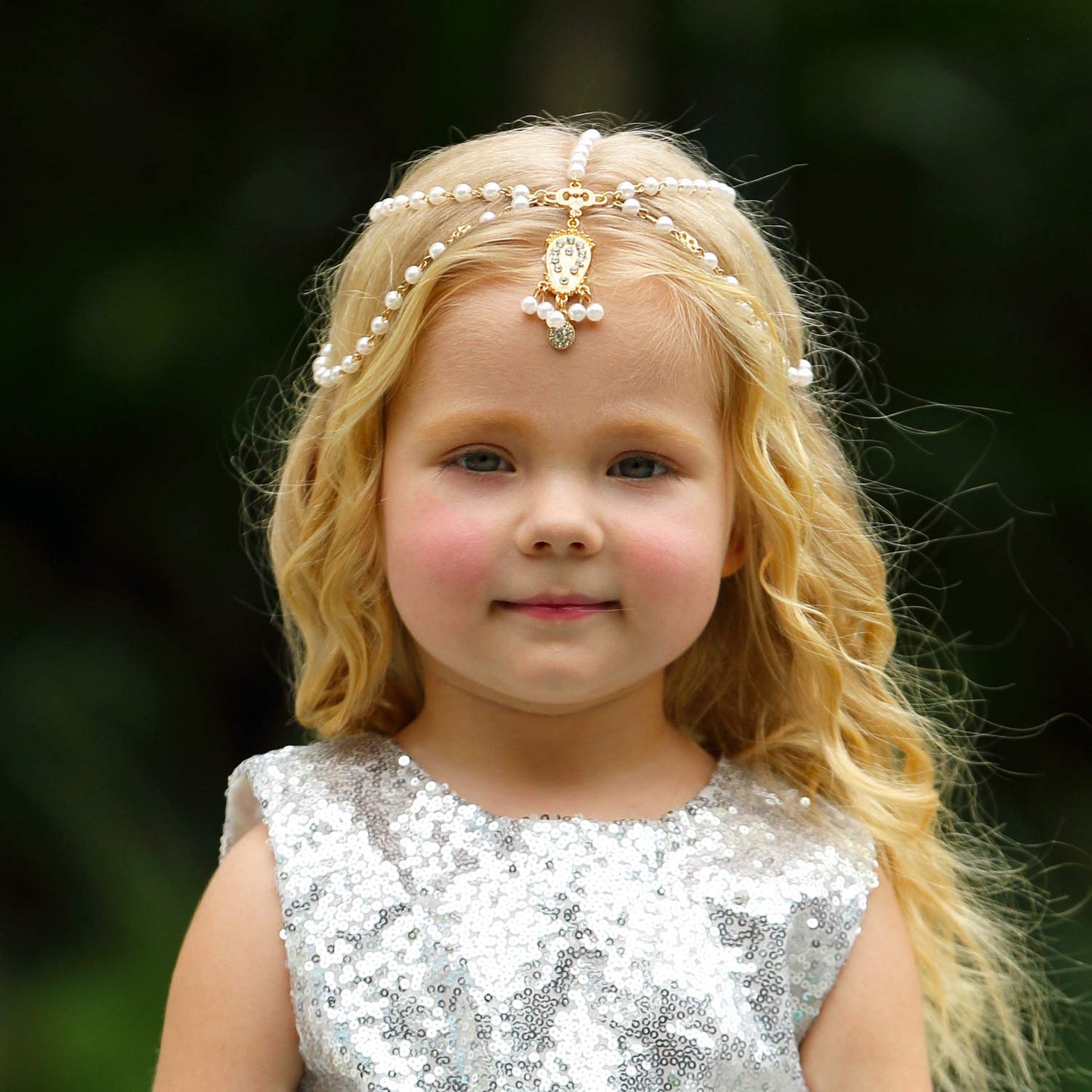 Golden Princess Headband for Little Girls – Hair Chain for Birthday, Wedding & Party Dress Up 