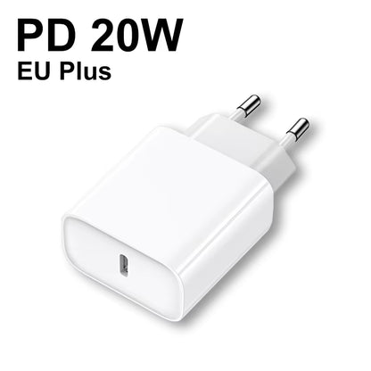 PD 20W USB-C Fast Charger for Apple iPhone 15 Pro Max, 14, 13, 12 Mini, 11, XS, XR, 8 Plus – Quick Charging Power Adapter with Cable for iPhone Accessories