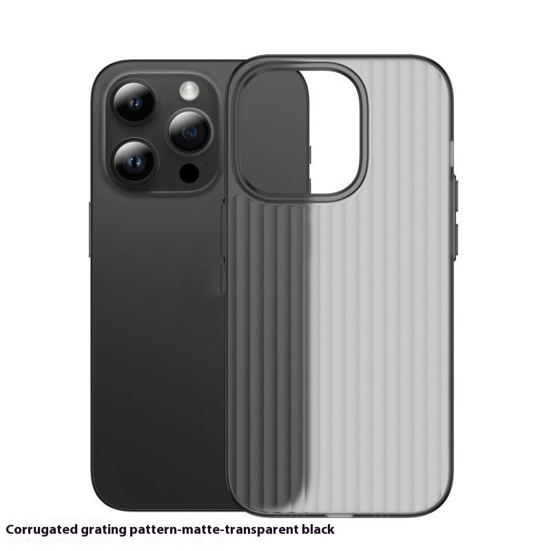 Corrugated Frosted Texture Phone Case - Durable Anti-Fall Shockproof Grating Design for iPhone