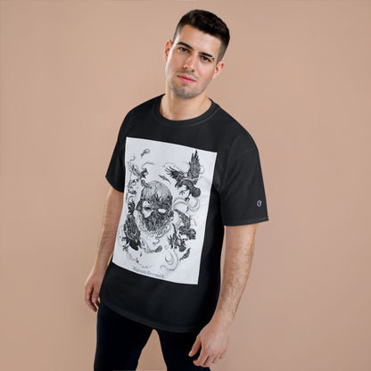 Champion T-Shirt - Skull Casual Design with White Background - Men Casual Style