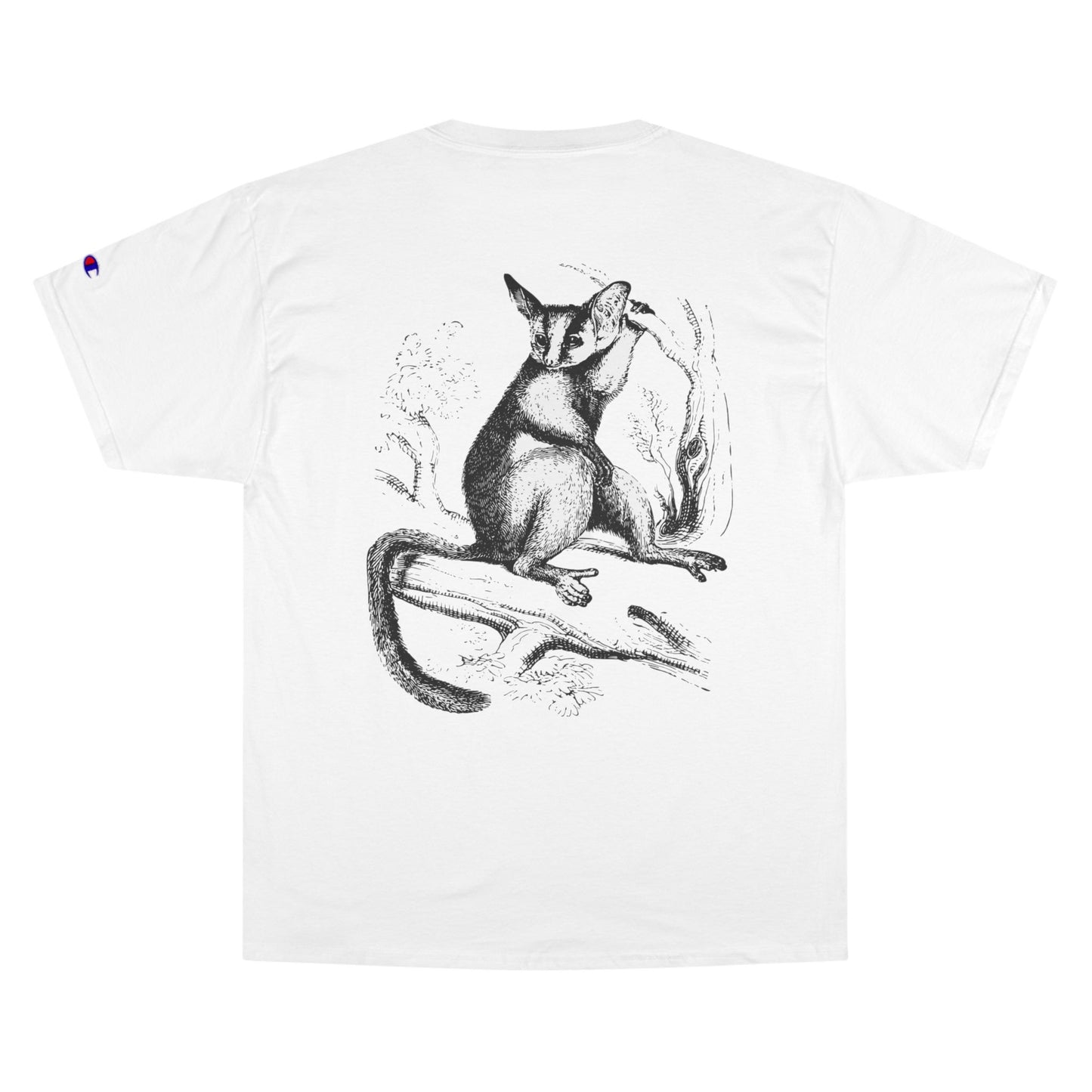 Vintage-Inspired Champion T-Shirt with Animal Print - Nature Lover’s Classic