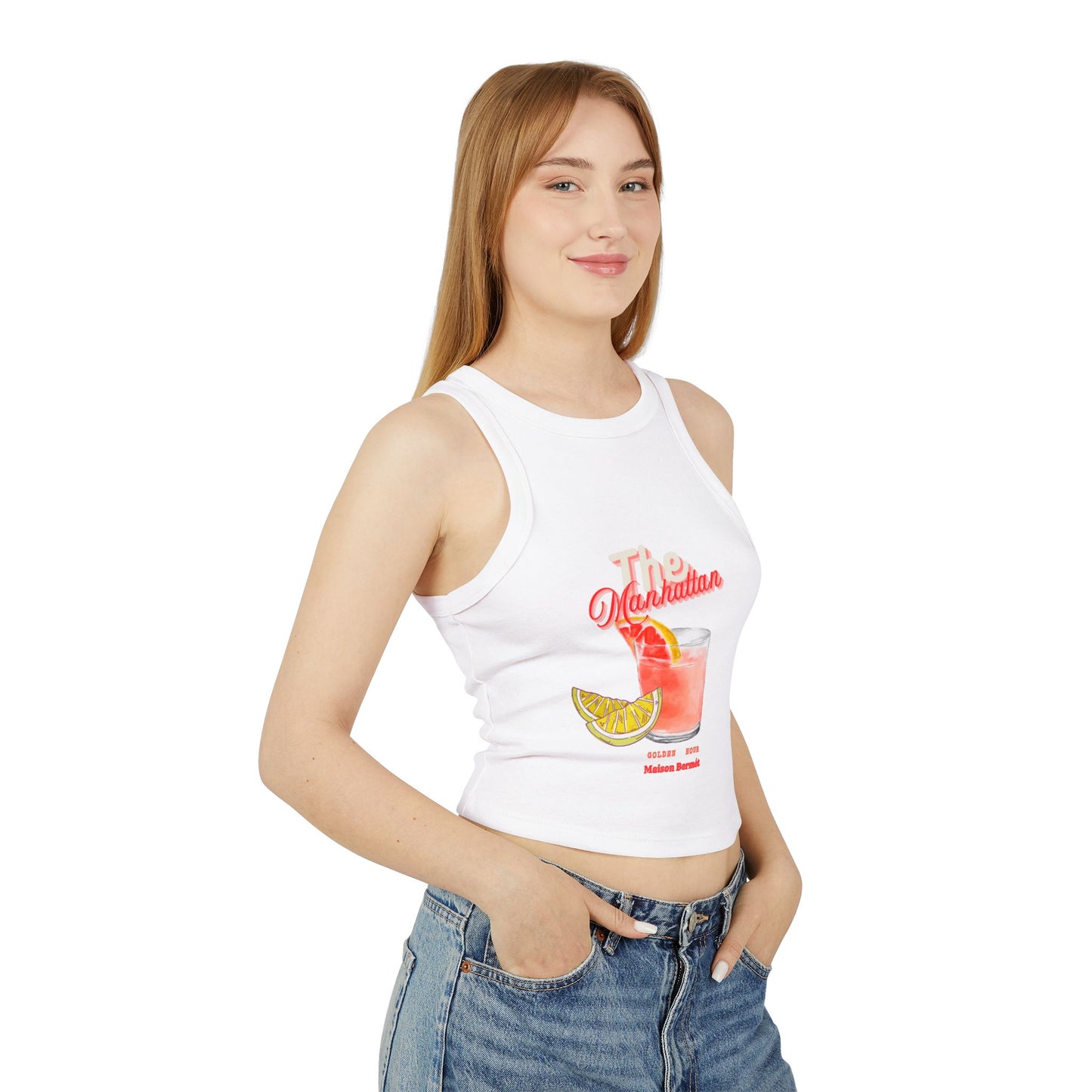 Women’s Micro Rib Racer Tank Top - Cocktail Design