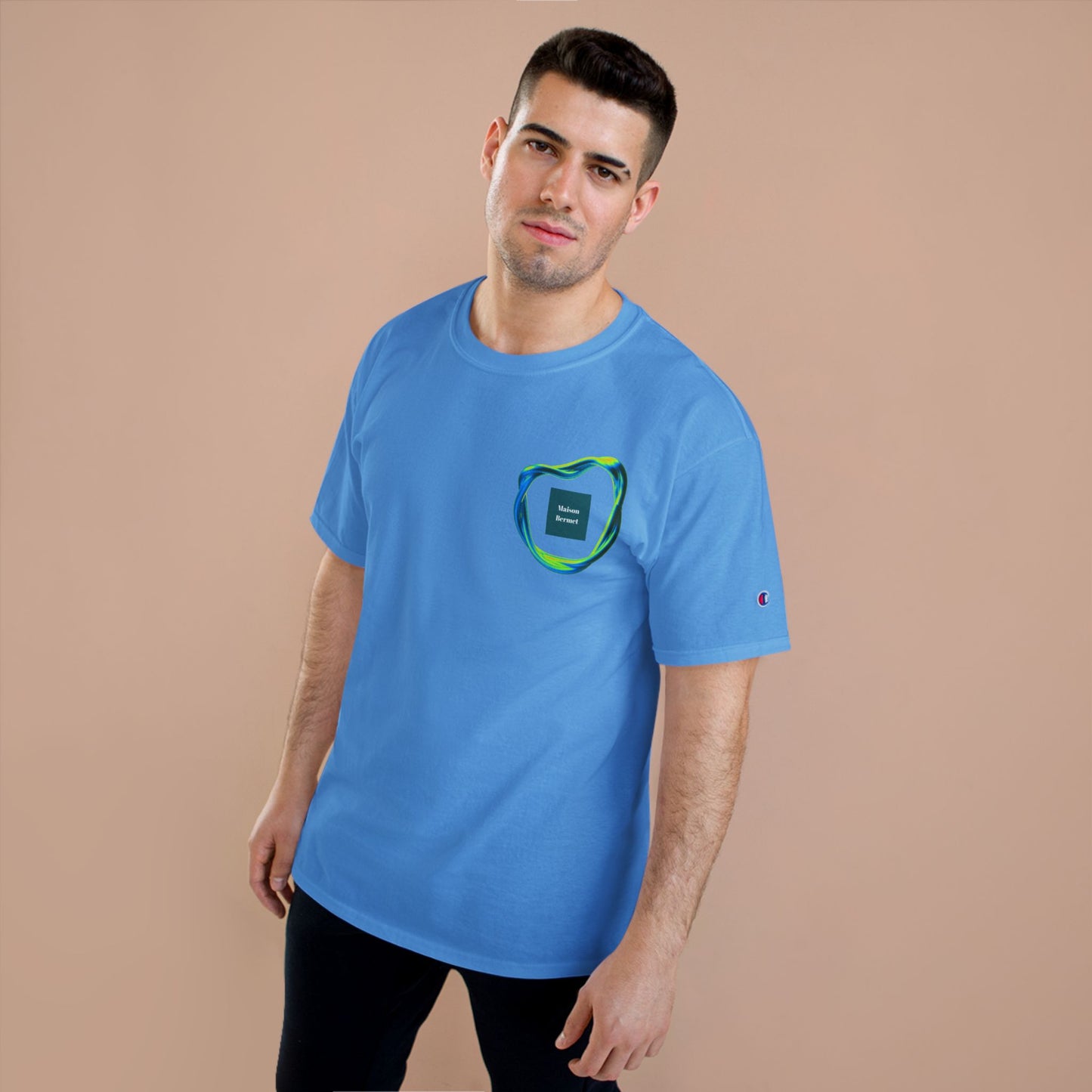 Champion T-Shirt - All Green Color Tone Logo with Eccentric Shape - Unisex Bold Style