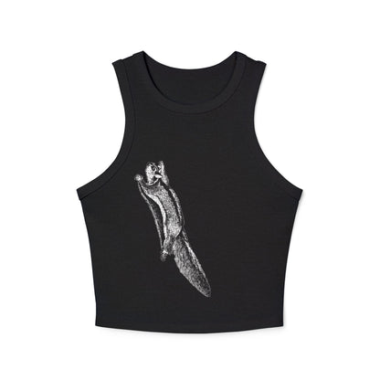 Squirrel Graphic Women’s Micro Rib Racer Tank Top - Fun & Chic Style