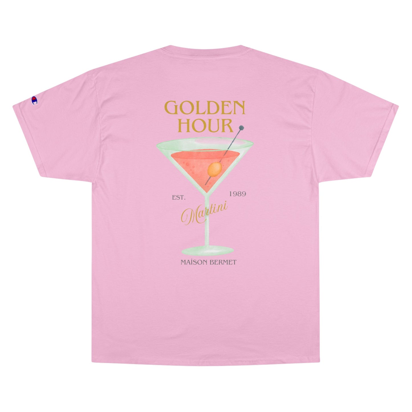 Golden Hour Martini Champion T-Shirt - Stylish Cocktail Vibes