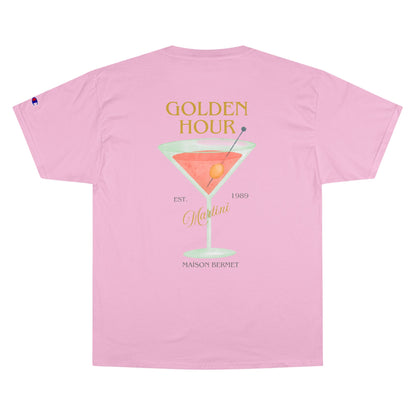 Golden Hour Martini Champion T-Shirt - Stylish Cocktail Vibes