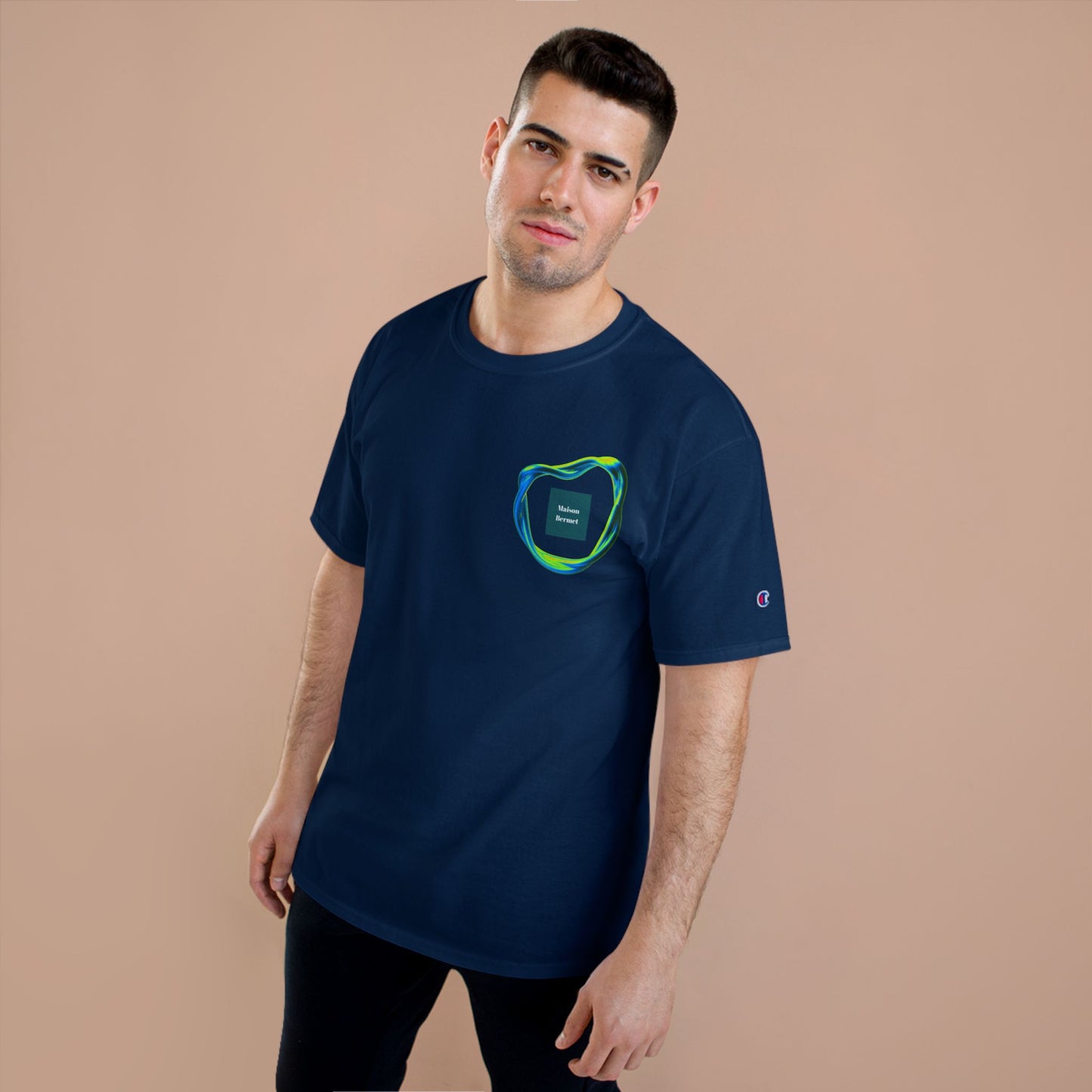 Champion T-Shirt - All Green Color Tone Logo with Eccentric Shape - Unisex Bold Style