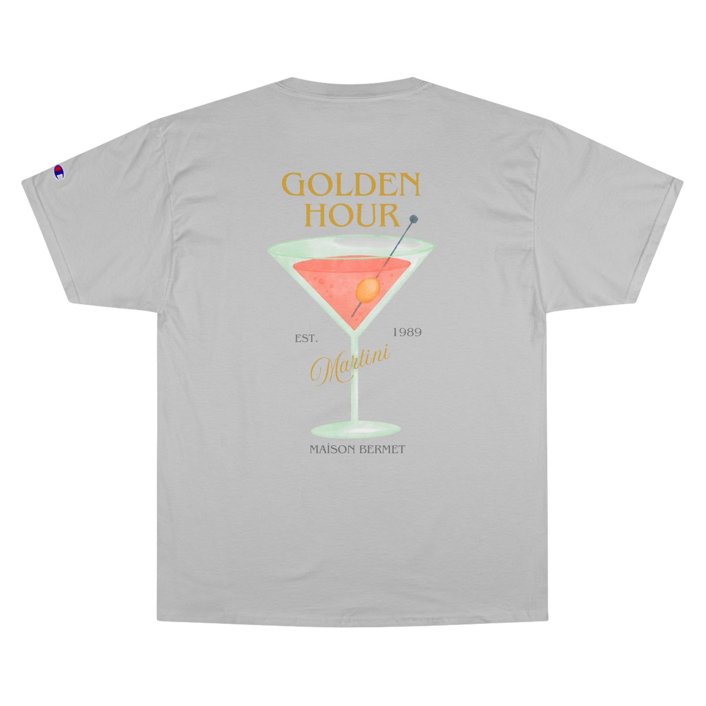 Golden Hour Martini Champion T-Shirt - Stylish Cocktail Vibes