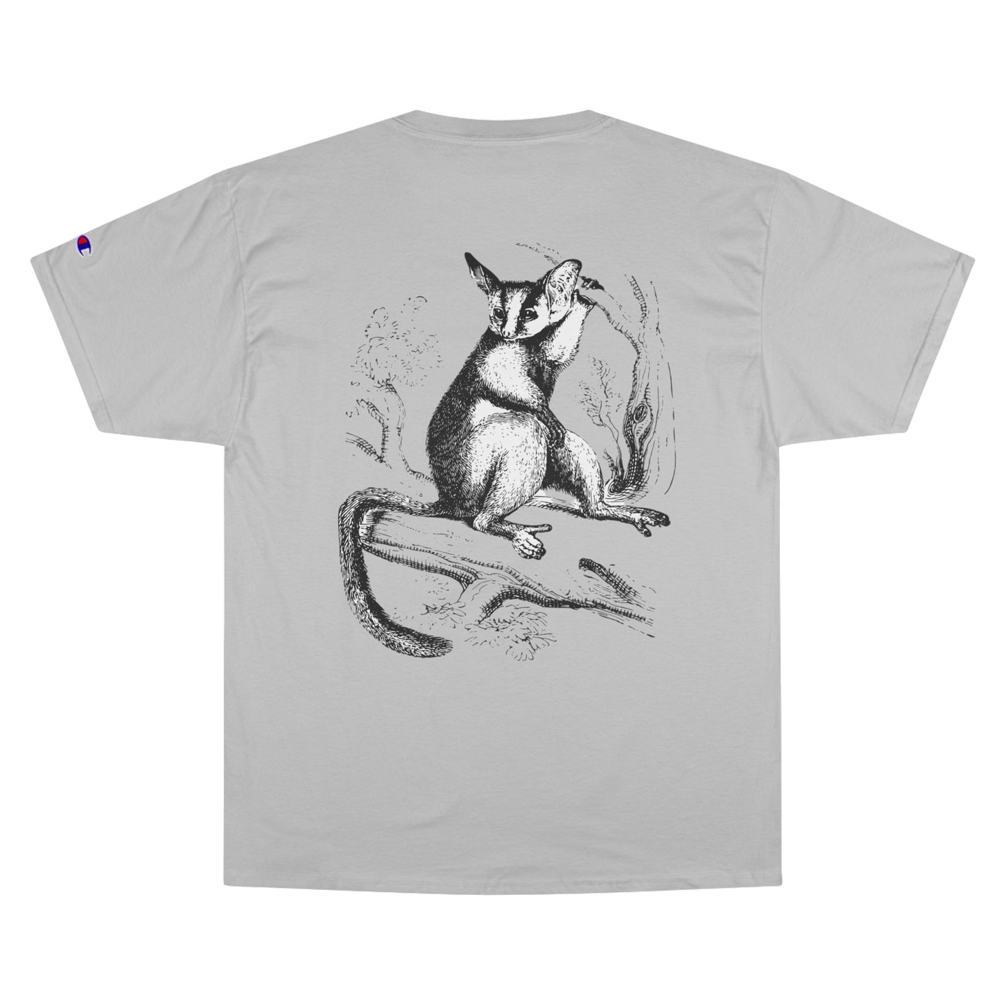 Vintage-Inspired Champion T-Shirt with Animal Print - Nature Lover’s Classic