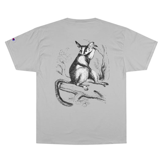 Vintage-Inspired Champion T-Shirt with Animal Print - Nature Lover’s Classic