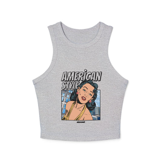 Retro American Style Women’s Racer Tank Top - Chic & Timeless