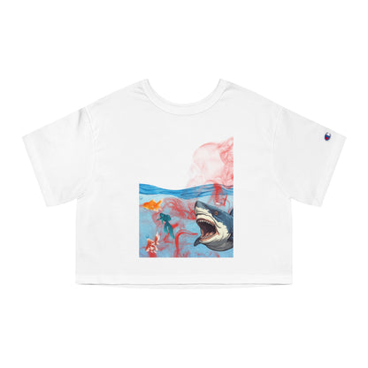 Champion Women’s Cropped T-Shirt - Shark & Ocean Design