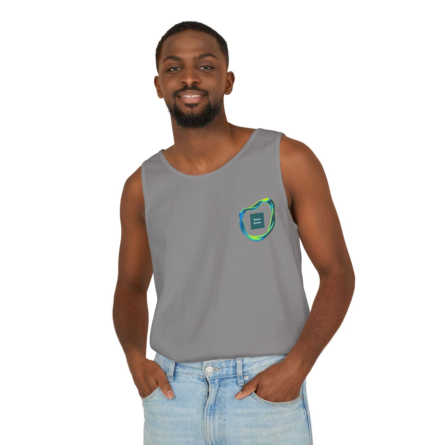 Men’s Vibrant Tank Top - Colorful Art Design for Summer Style