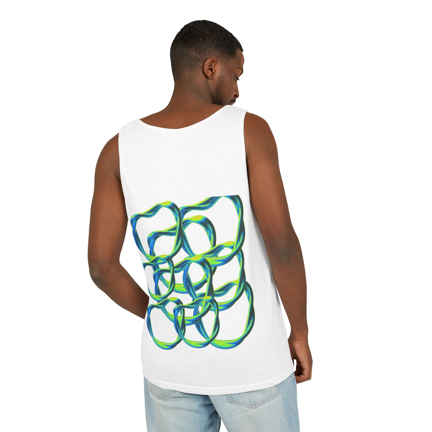 Men’s Vibrant Tank Top - Colorful Art Design for Summer Style