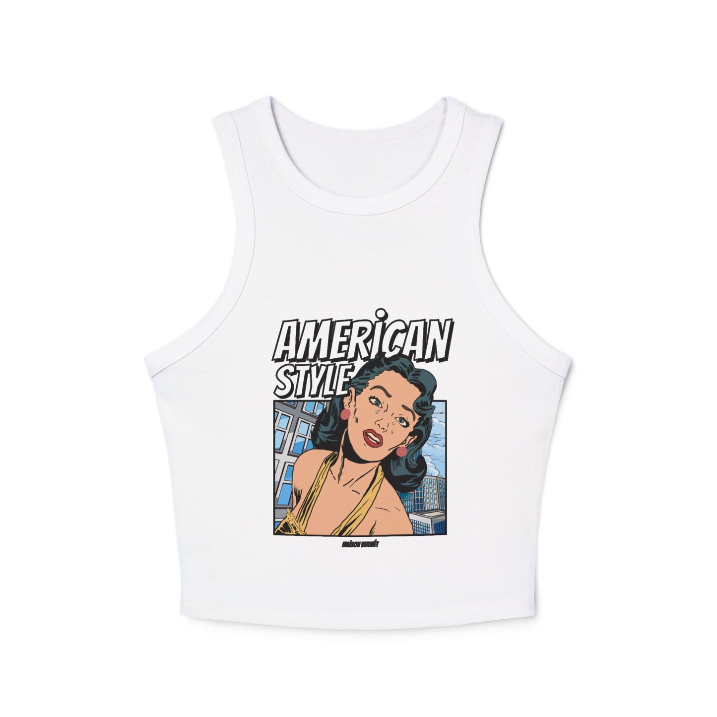 Retro American Style Women’s Racer Tank Top - Chic & Timeless