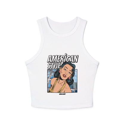 Retro American Style Women’s Racer Tank Top - Chic & Timeless