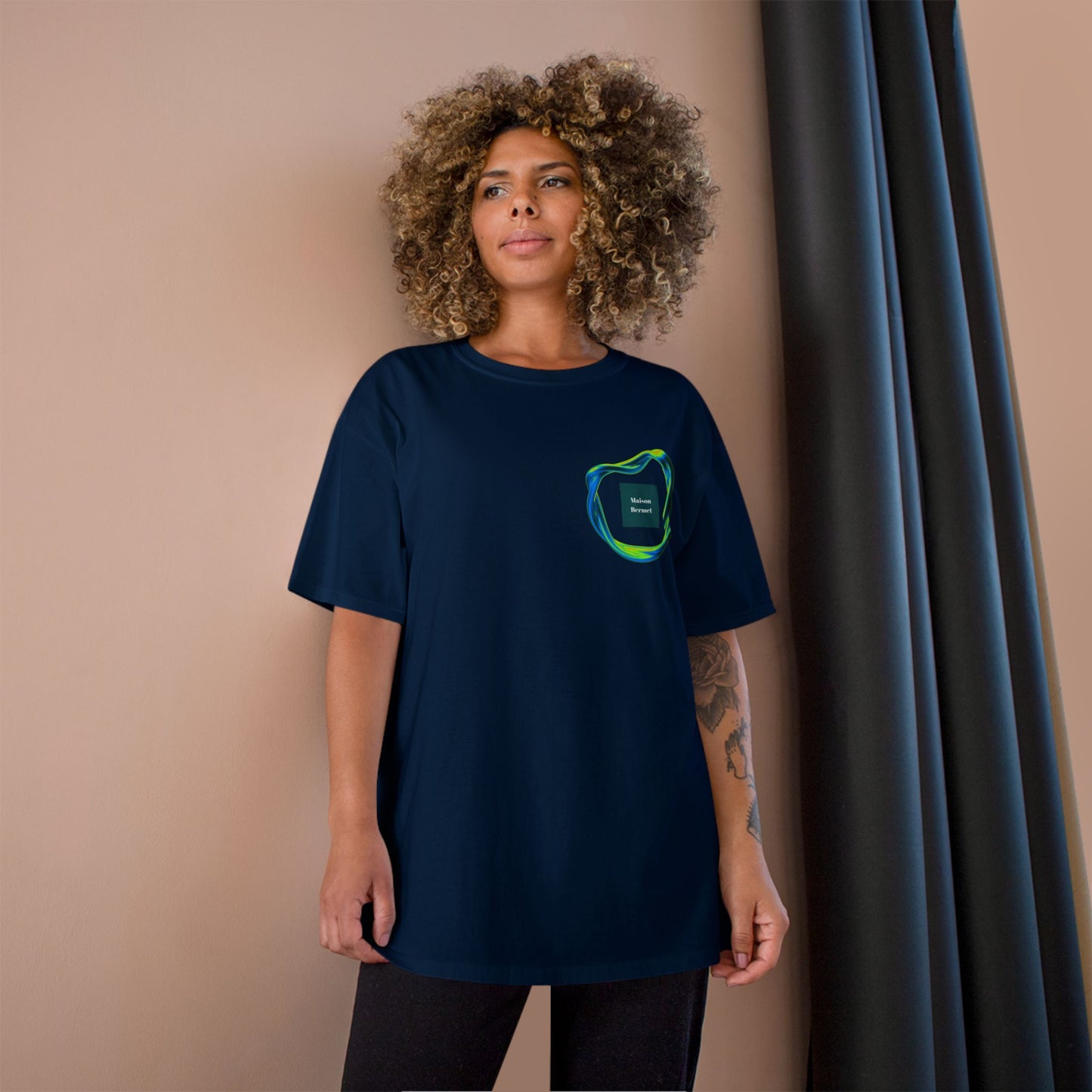 Champion T-Shirt - All Green Color Tone Logo with Eccentric Shape - Unisex Bold Style