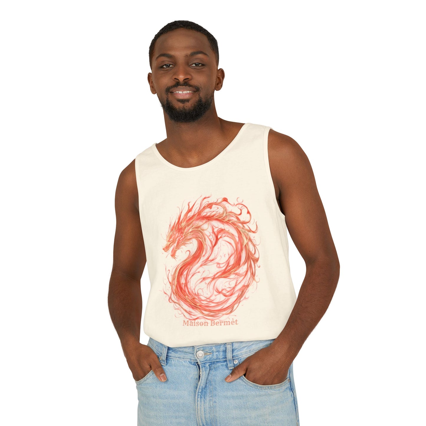 Men’s Dragon Graphic Tank Top - Summer Vibes & Festival Ready