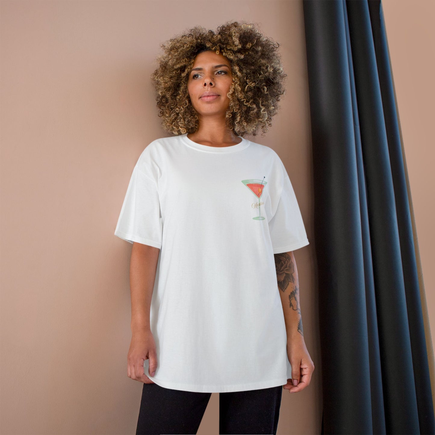 Golden Hour Martini Champion T-Shirt - Stylish Cocktail Vibes