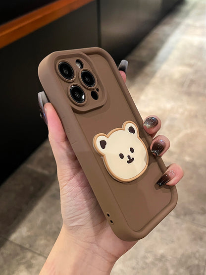 Cartoon Bear Soft Silicone Phone Case Protector for iPhone - Cute and Durable Protection