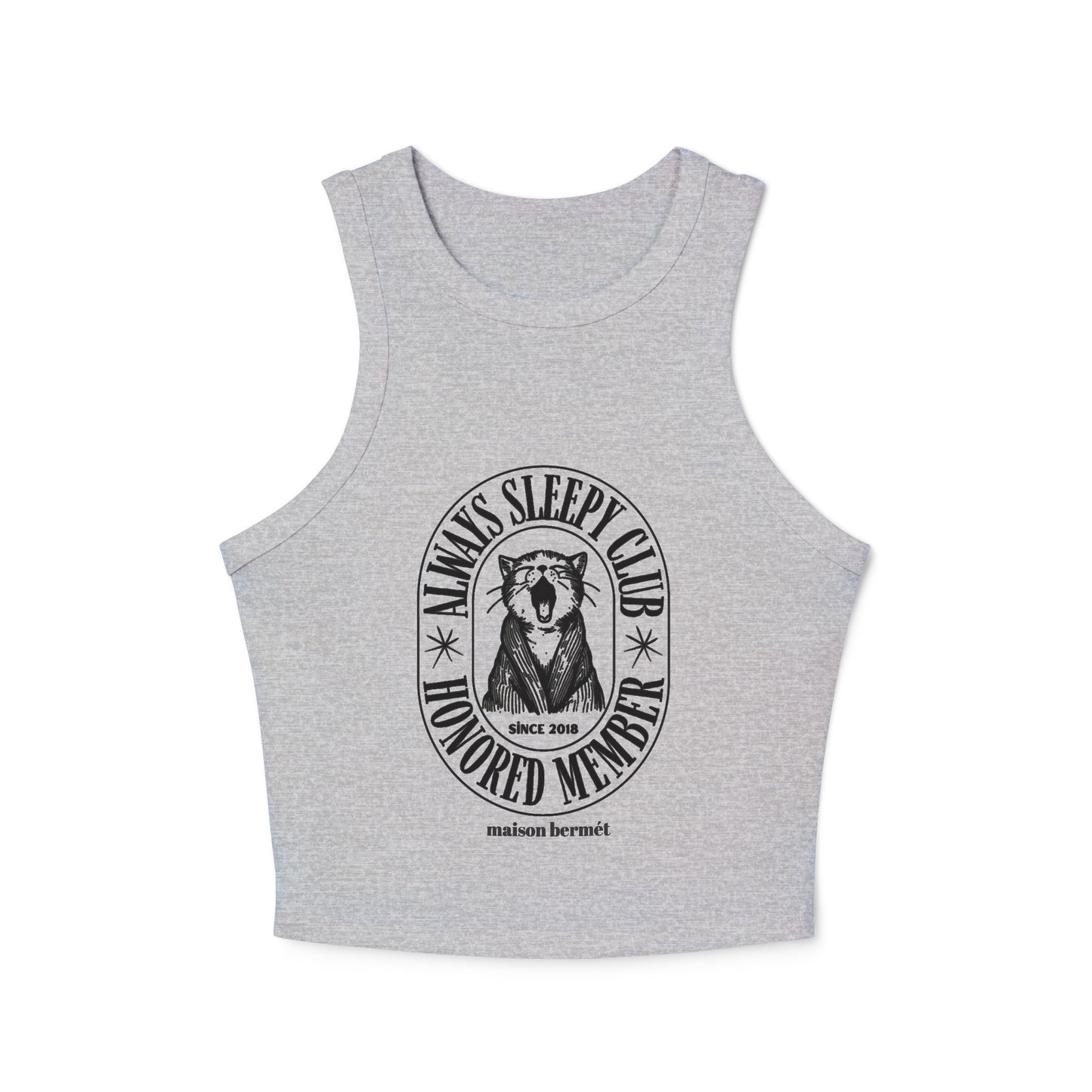 Women’s Micro Rib Racer Tank Top - Always Sleepy Club Honored Member