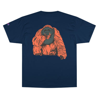 Playful Champion T-Shirt with Fun Orangutan Design - Casual Animal Lover’s Tee