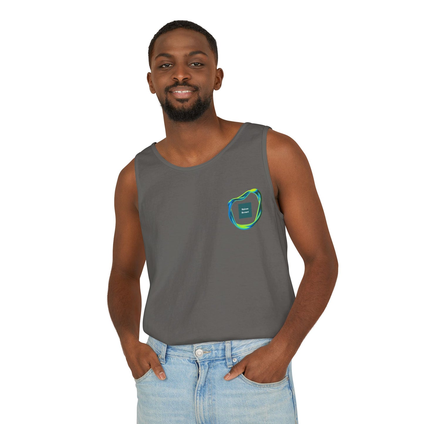 Men’s Vibrant Tank Top - Colorful Art Design for Summer Style