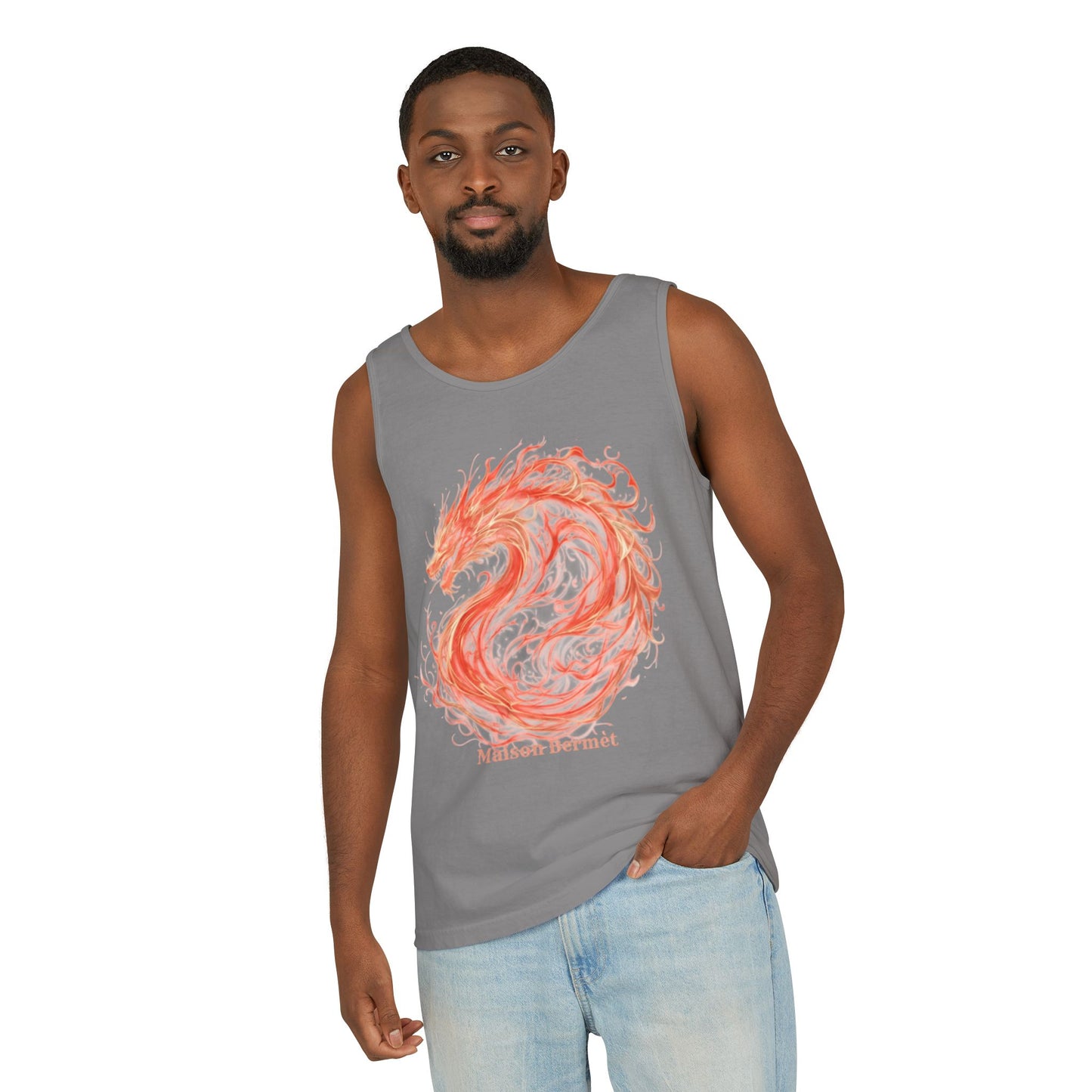 Men’s Dragon Graphic Tank Top - Summer Vibes & Festival Ready