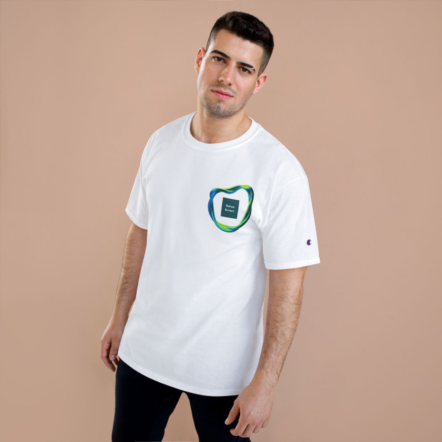 Champion T-Shirt - All Green Color Tone Logo with Eccentric Shape - Unisex Bold Style