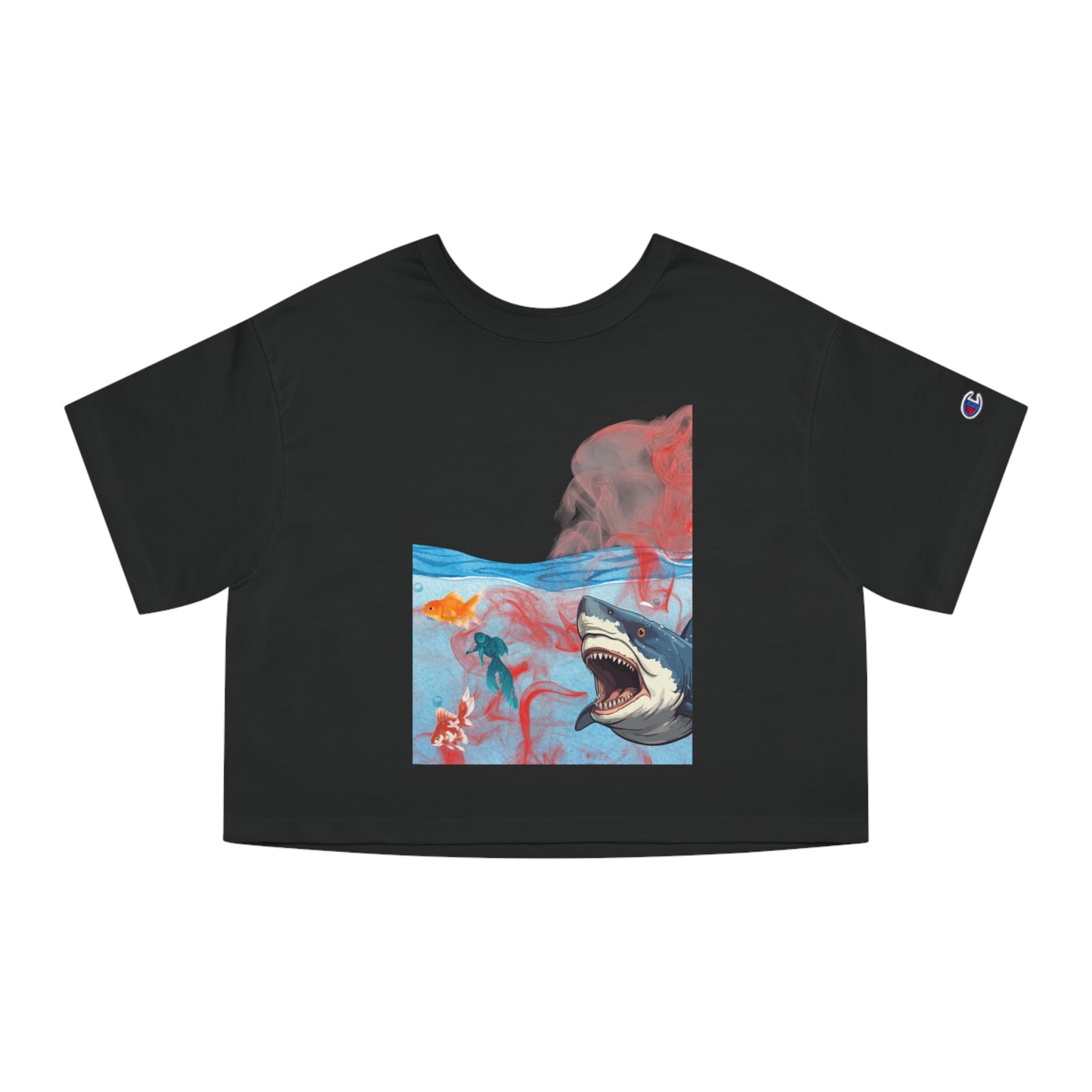 Champion Women’s Cropped T-Shirt - Shark & Ocean Design