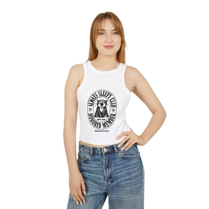 Women’s Micro Rib Racer Tank Top - Always Sleepy Club Honored Member