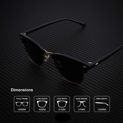 Polarized Semi-Rimless Sunglasses – UV Blocking Driving Shades for Men