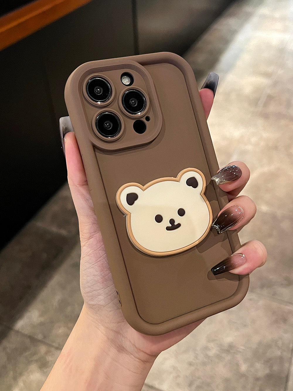 Cartoon Bear Soft Silicone Phone Case Protector for iPhone - Cute and Durable Protection