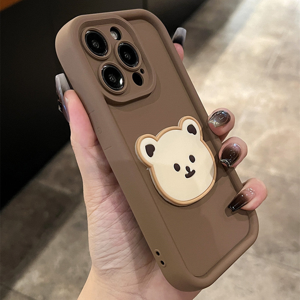 Cartoon Bear Soft Silicone Phone Case Protector for iPhone - Cute and Durable Protection