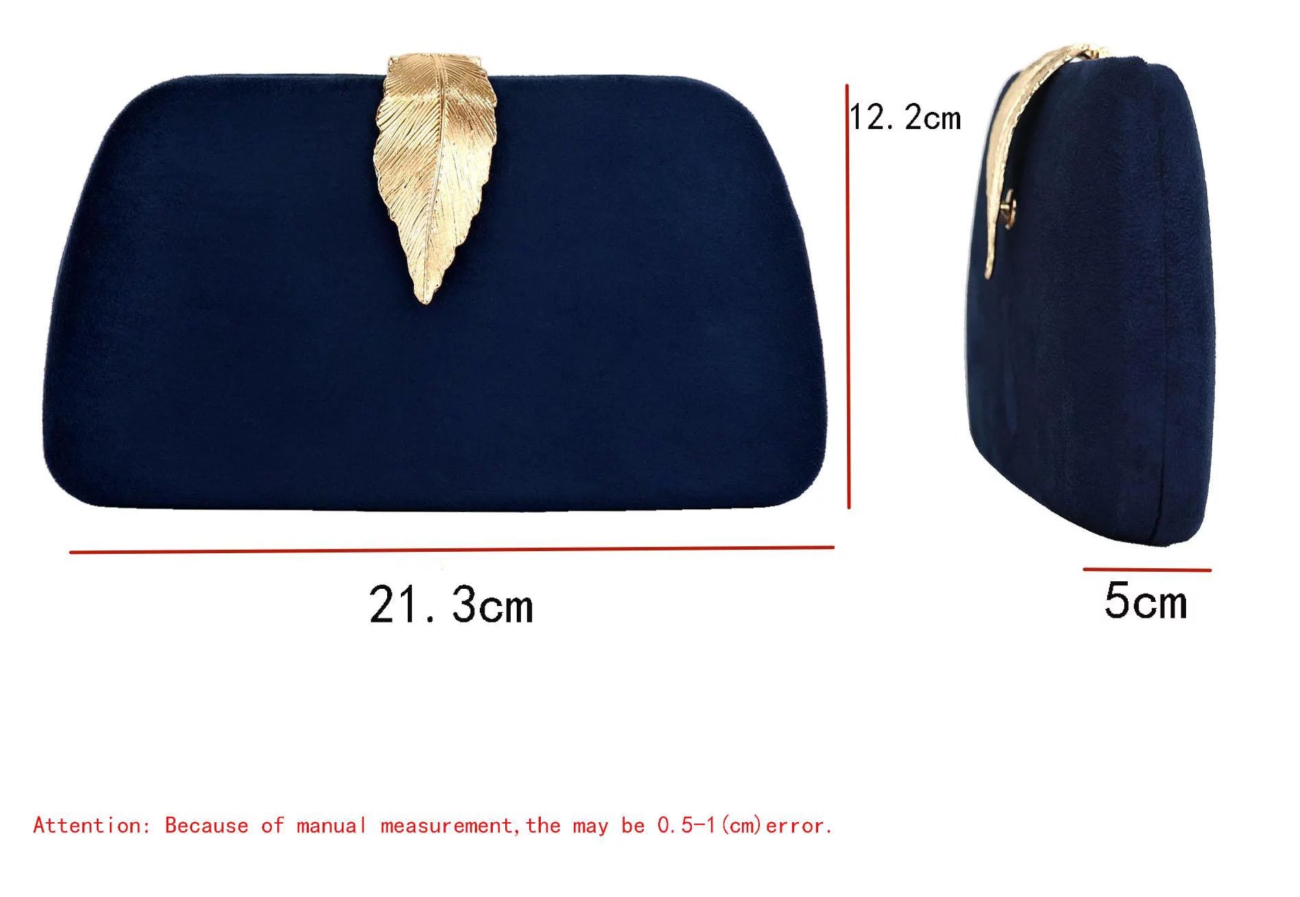 "Women's Faux Suede Solid Clutch Handbag – Navy Blue"