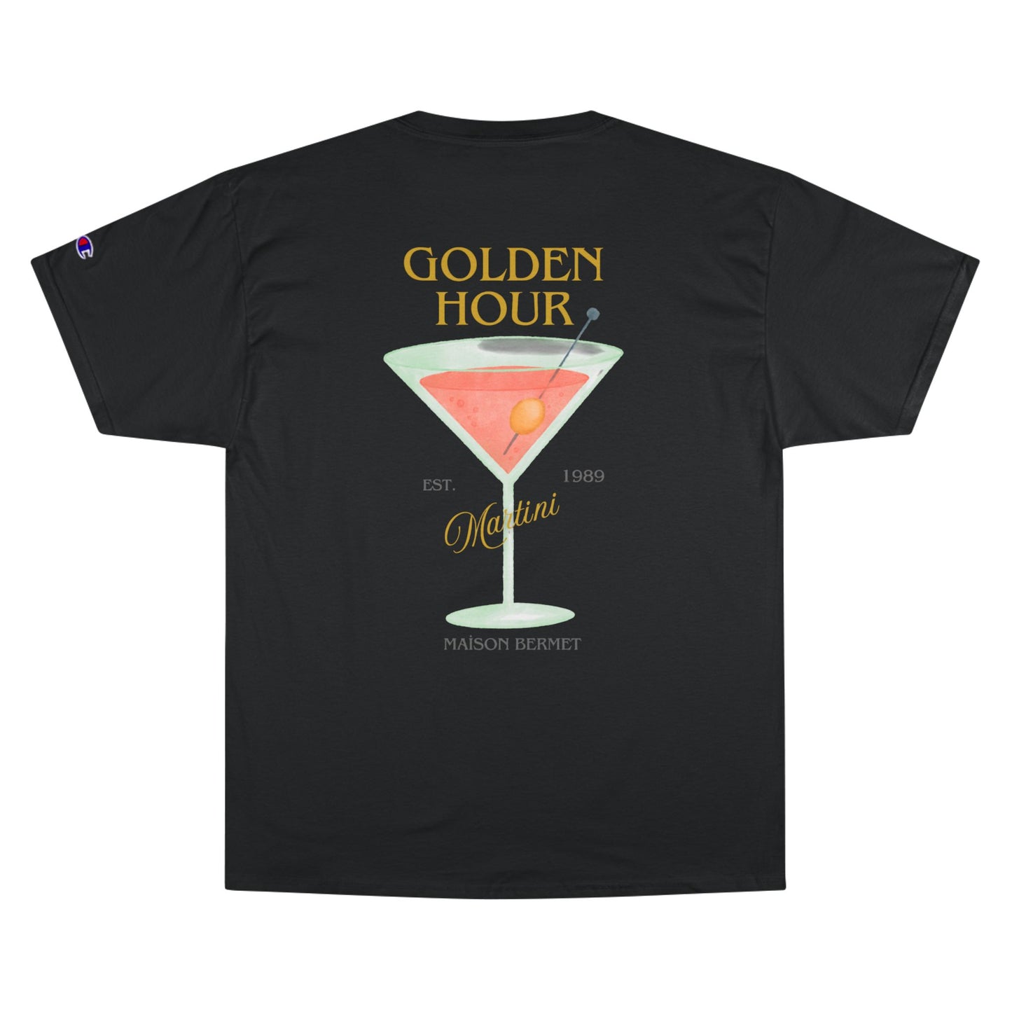 Golden Hour Martini Champion T-Shirt - Stylish Cocktail Vibes