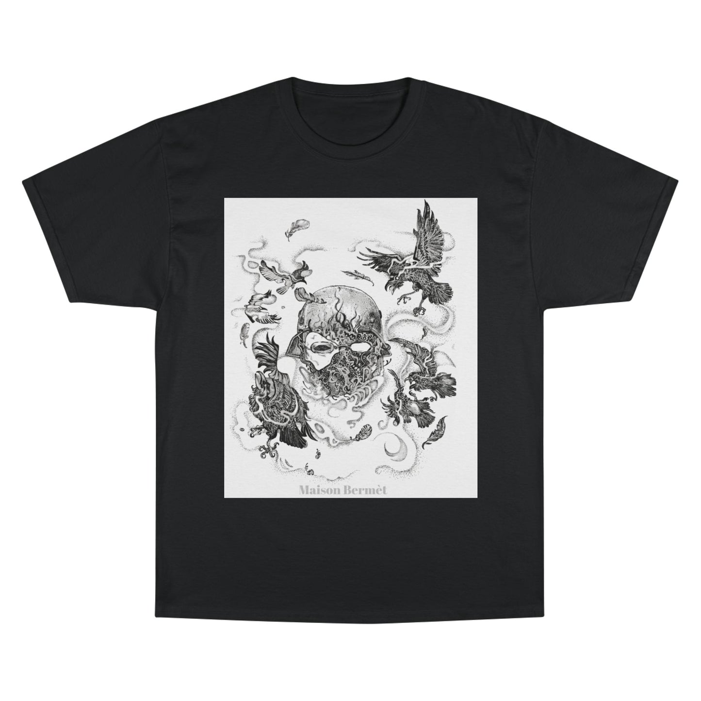 Champion T-Shirt - Skull Casual Design with White Background - Men Casual Style