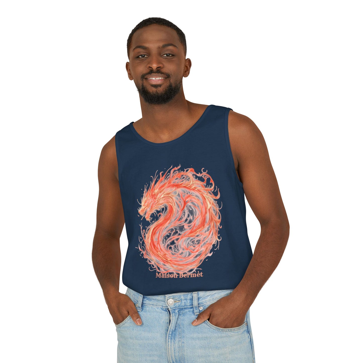 Men’s Dragon Graphic Tank Top - Summer Vibes & Festival Ready