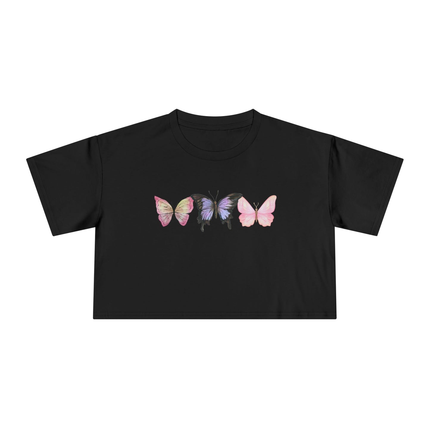 Women’s Crop Tee - Butterflies - Playful Summer Style