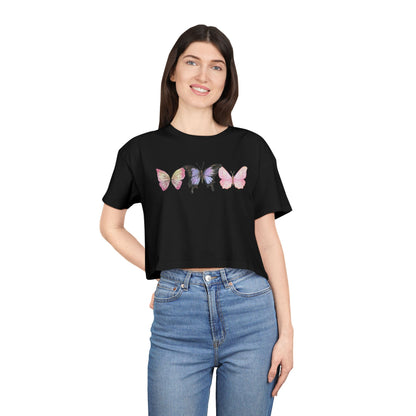 Women’s Crop Tee - Butterflies - Playful Summer Style