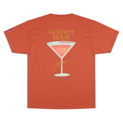 Golden Hour Martini Champion T-Shirt - Stylish Cocktail Vibes