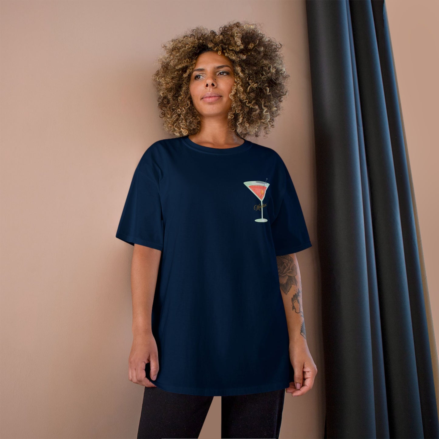 Golden Hour Martini Champion T-Shirt - Stylish Cocktail Vibes