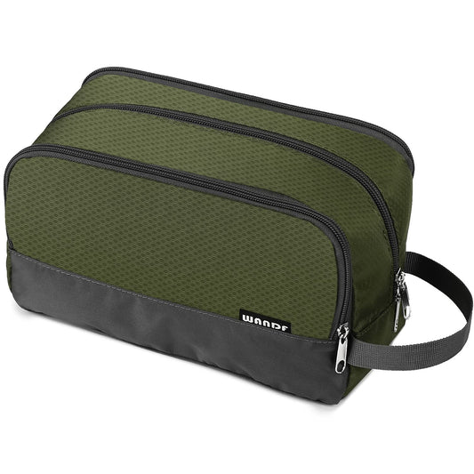 Hanging Toiletry Bag for Men – Water-Resistant Dopp Kit & Shaving Bag (Army Green)