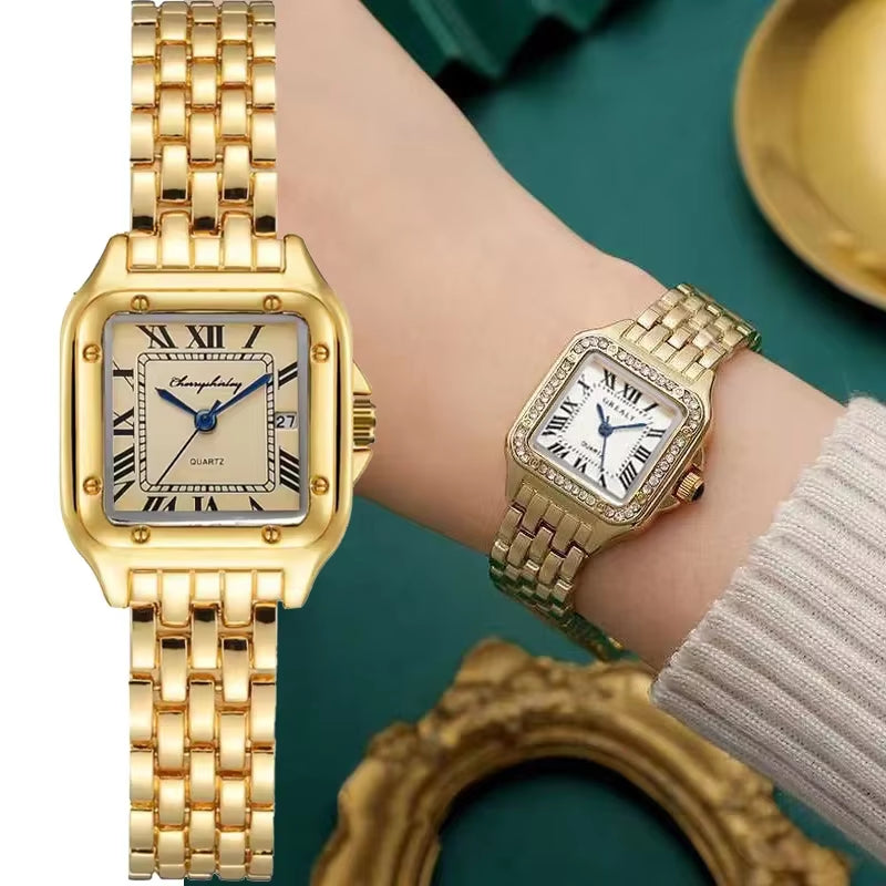 MAYZHISU Fashion Women Watch Calendar Stainless Steel Luxury Ladies Quartz Watches Business Female Clock Bracelet Wristwatch