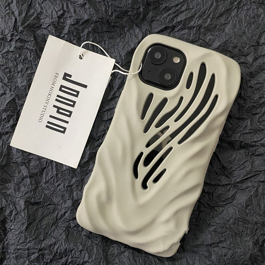 Titanium Gray Wind Hollowed Out Design Phone Case – Compatible with iPhone Premium Protection