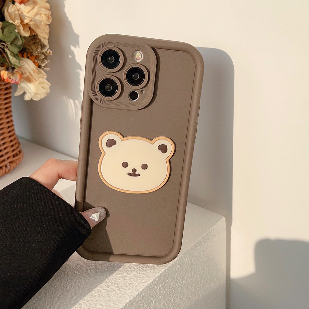 Cartoon Bear Soft Silicone Phone Case Protector for iPhone - Cute and Durable Protection