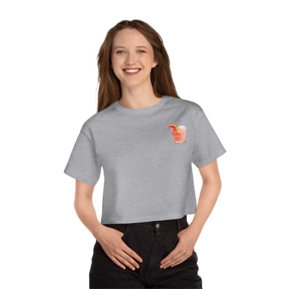 Cropped Cocktail Tee - 'The Manhattan' Drink Design - Women’s Summer Style