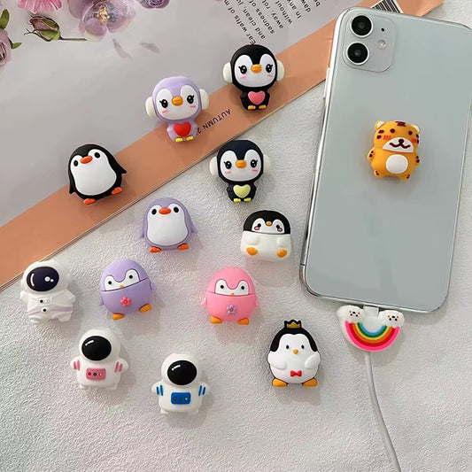 Cartoon Animal Bites Cable Protector for iPhone Lightning Charging Cable – USB Data Cable Protection Accessory