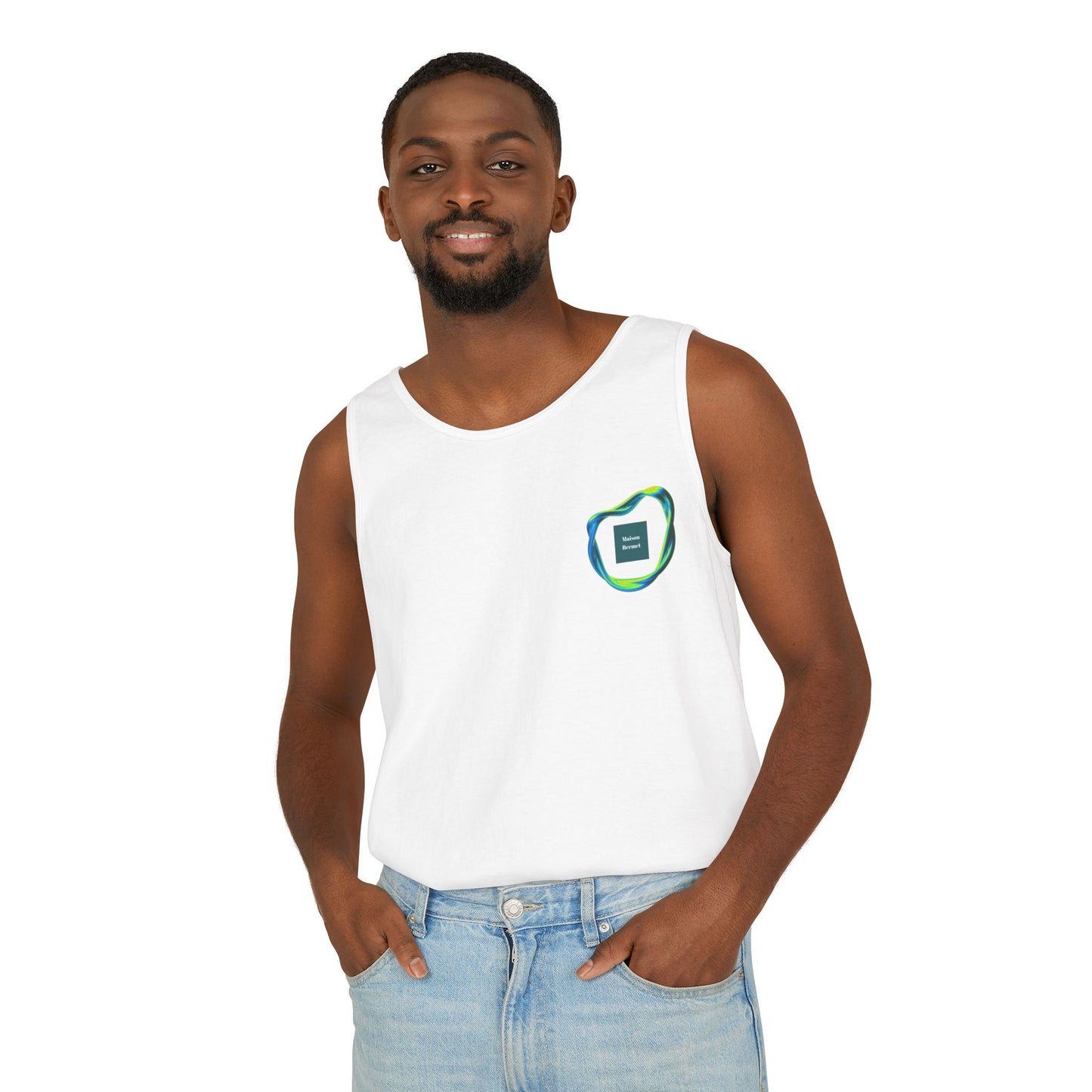 Men’s Vibrant Tank Top - Colorful Art Design for Summer Style